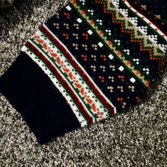 Club Room Women's Multicolor Fair Isle Merino Wool Christmas Holiday Sweater L - Picture 5 of 7